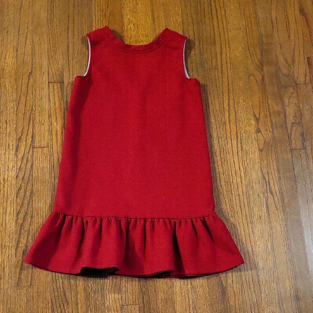 Vineyard Vines Red Ruffle Hem Kids Dress
